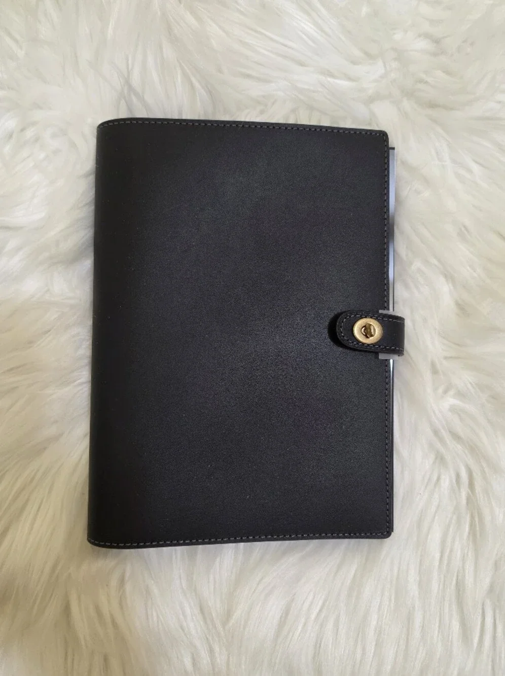 New Coach Glovetanned Leather Black Turnlock Notebook
